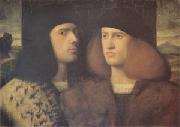 Giovanni Cariani Portrait of Two Young Men (mk05) oil painting on canvas